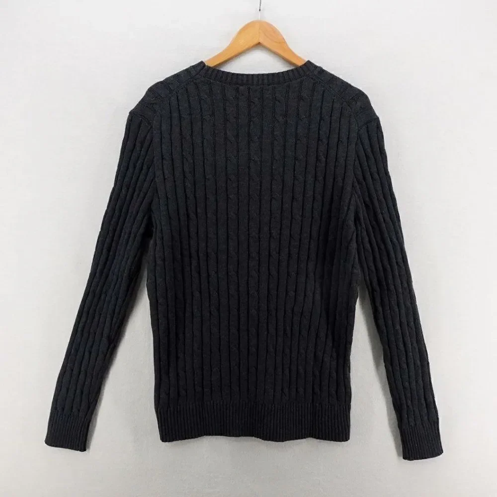 Polo Ralph Lauren Cable Knit Knitted Slim Fit Sweatshirt Grey XXL